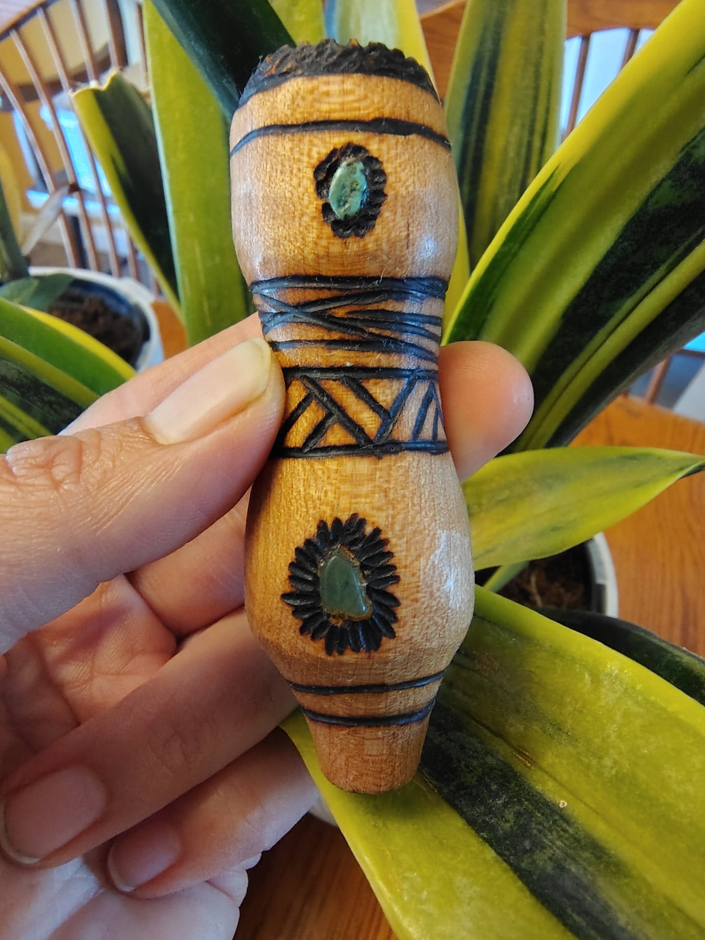 Maple Chillum with Adventurine Inlays