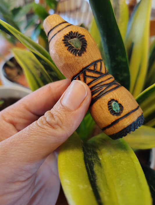 Maple Chillum with Adventurine Inlays