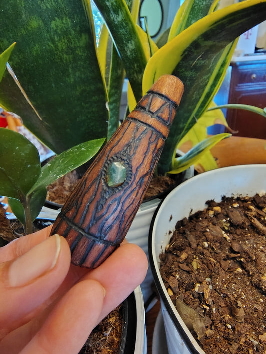 Solid Walnut with a Moss Agate Inlay